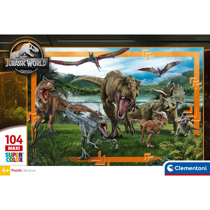 Clementoni Supercolor Jurassic World Camp Cretaceous-104 pièces, 6 Clementoni Supercolor Jurassic World Camp Cretaceous-104 pièces, 6