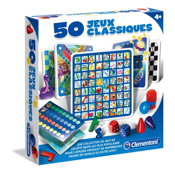 Clementoni – 100 Jeux Classiques En 1 Coffret – Variantes De Société Pour Toute La Famille, Dès 3 Ans