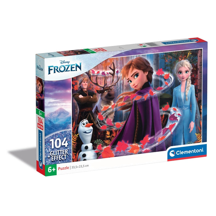 Puzzle La Reine des Neiges - CLEMENTONI - 104 pièces - Fille - 6 ans et  plus - Bleu