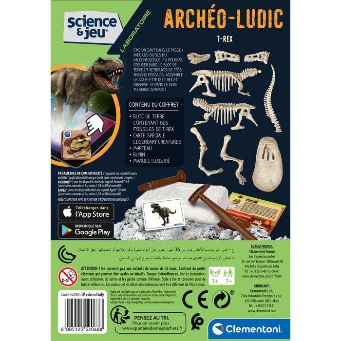 Archéo-ludic - Crâne de T-rex Science jeu clementoni laboratoire