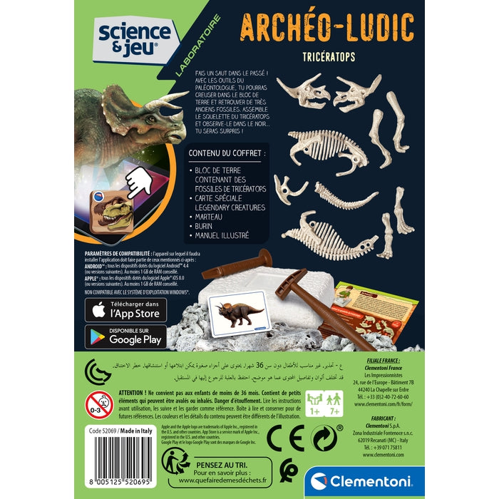 CLEMENTONI Archéo Ludic' T-rex & Tricératops pas cher 