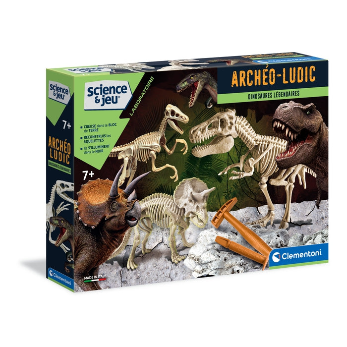 Clementoni - Archéo Ludic T-Rex & Tricératops
